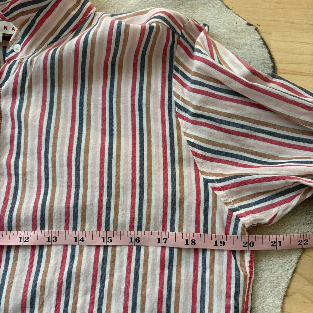 XIRENA Beau Striped Button Down‎ Blouse Shirt Cotton Top Size XS